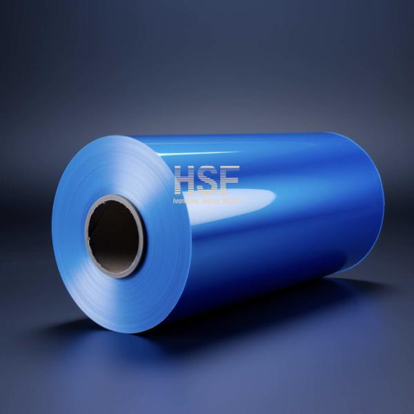 Quality 70uM Blue Mono Oriented Polypropylene Film Roll Against Moisture for sale