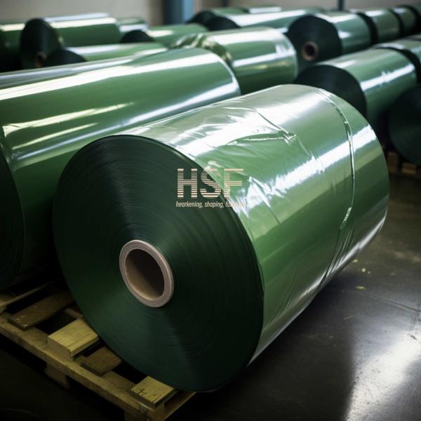 Quality 120 μm opaque green PE release film, silicone UV cured, for protective and for sale