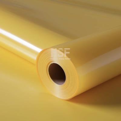 China 40uM Yellow Cast Polypropylene Silicone Coated Polyester Film Roll for sale