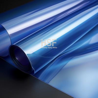 China Película antistatica de 23 micrones Película PET revestida de color azul translúcido en venta