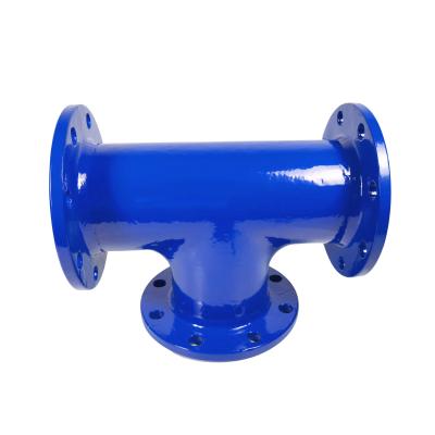China PN10 All Flanged Tee Fittings Ductile Cast Iron Double Flange Three Way zu verkaufen
