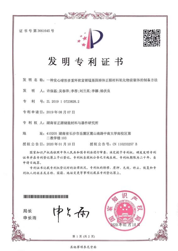  - Hunan Jiawei New Energy Technology Co., Ltd.