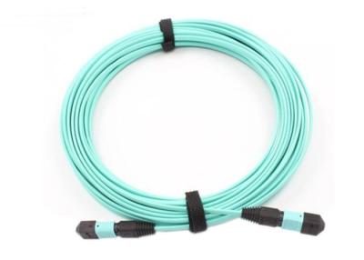 China VERBINDUNGSKABEL-Aqua-Farbe MPO - MPO LSZH Inspektion/Millimeter der Faser-12 Optikfür Breitband zu verkaufen
