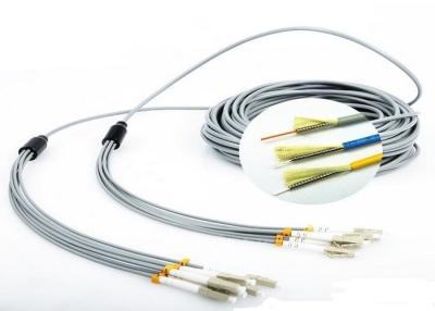 China FO Sensor 6 Core Multimode Fiber Optic Cable , Gray LC - LC Fiber Optic Armored Cable for sale