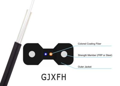 中国 平らな光ファイバ ケーブルGJXFHのタイプ、LSZHの外装の繊維光学のドロップ・ケーブル1KM/2KM 販売のため