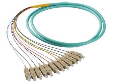 China 50 / 125 cabo de ligação em ponte de fibra ótica da fibra ótica do SC 12 da trança de OM4 OM3 com revestimento de PVC à venda