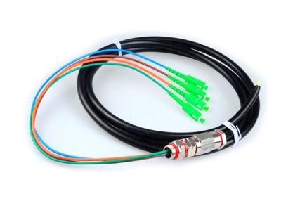 China 4 Core SC Fiber Optic Pigtail Cables Rodent Resistant Waterproof With Black Jacket for sale