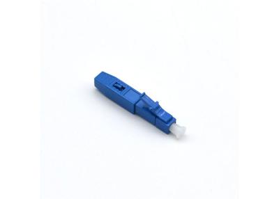 中国 0.9mmの堅い緩衝ケーブルのためのLC UPCの繊維光学の速いコネクターの前埋め込まれた青 販売のため
