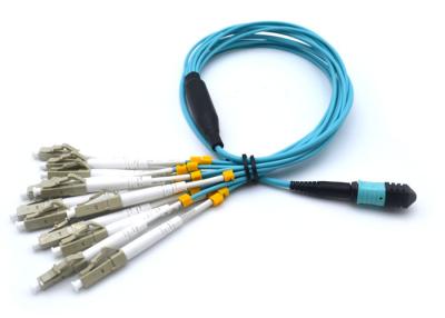China LSZH Jacket MPO Patch Cord 8 Core / 12 Core OM3 SM MM With Length Customized for sale