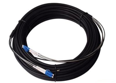 China 50M Steel Armored Fiber Optic Patch Cable , LC - LC MM Duplex Fiber Optic Cable for sale