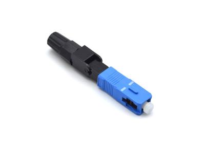 China CATV Pre - Polished Fiber Connectors , Blue Field Installable Fiber Optic Connector for sale