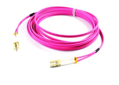 China OM4 Fiber Optic Patch Cord 50 / 125 LSZH Jacket 3.0mm Purple For Test Equipment for sale