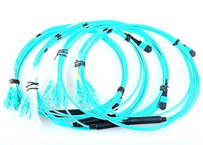 China MPO - hembra del cordón de remiendo de MPO - cable con varios modos de funcionamiento femenino de la fibra óptica de la base de OM3 10G 24 en venta