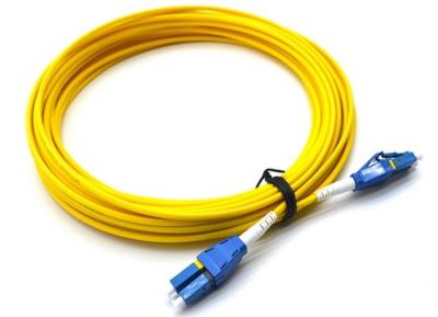 China 10M LC UPC To LC UPC Single Mode Patch Cord Flat Clip Uniboot Duplex OS2 500 Cycles for sale