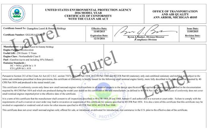 EPA - Guangzhou Laurel & Honesty Holdings