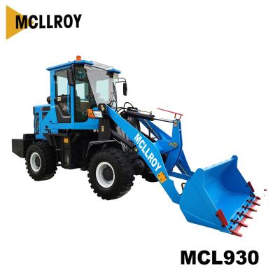 China Front Wheel Loader MCL930 ZL930 Articulated S-Hub Reductro YN490 42kw Hydraulic Mini Wheel Loader for sale