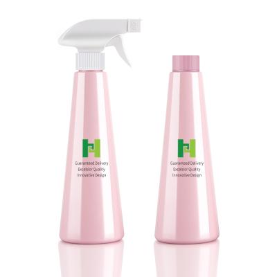 China 400ML Eco Friendly Spray Bottles , Pink Empty PET Plastic Bottles With Trigger Sprayer for sale