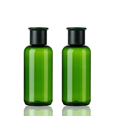 China Green Plastic Cosmetic Bottles 160ML Plastic Bottles With Screw Cap for sale