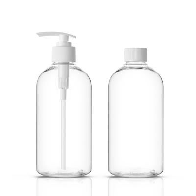 China Non Leakage Clear Shampoo Bottles 16.7 OZ Shampoo Round Bottle For Washroom for sale