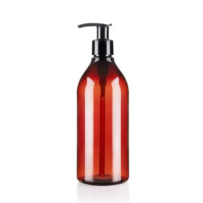 China 400ML Amber Plastic Pump Bottles For Shampoo High End Healthy Material for sale