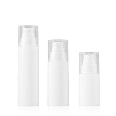 China Empty White Airless Pump Bottles Travel Size With Dust Cover Free Sample for sale