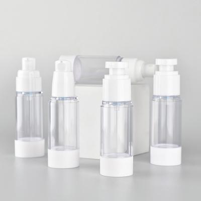 China Klare luftlose Pumpen-Sprühflasche, klare Vakuumpumpflasche-Kosmetik zu verkaufen