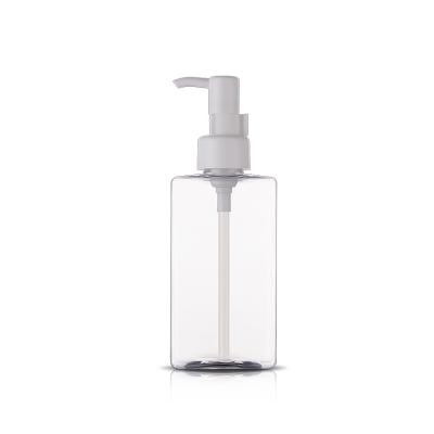 China 200ml Square Plastic PET Cosmetic Bottles With 24/410 Neck Size For body Oil for sale