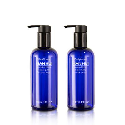 China Botellas de cuidado del cabello de color azul personalizadas Contenedores de 300 ml con dispensador de loción en venta