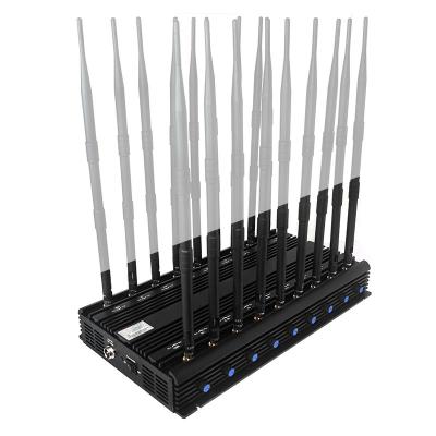 China 18 Antennas Cell Phone Signal Jammer 2 3 4 5 G WiFi GPS VHF UHF Wireless Signal Jammer for sale