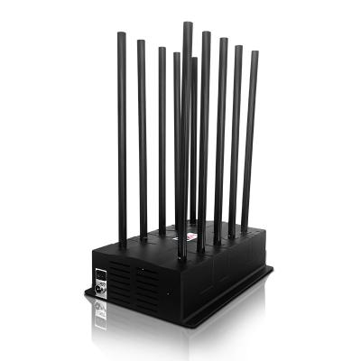 China 200-400 Square Meters Jamming Range 10 Channel Desktop 100W RF 5G Jammer WiFi Signal Blocker Signal Jammers for sale