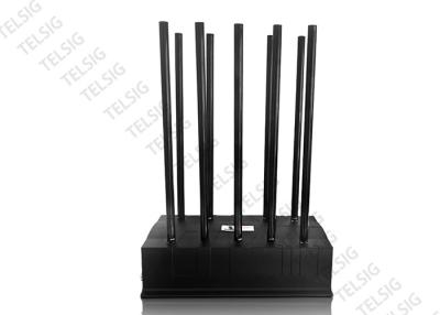 China 24 Hours 100W High Power Mobile Phone Jammer 10 Antenna Adjustable With AC Adapter for sale