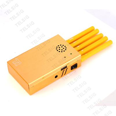 China 5 Bands Cellular Signal Blocker , GPS / GSM / CDMA Gold Portable Wifi Signal Jammer for sale