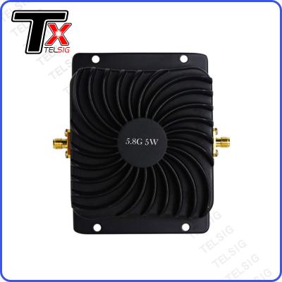 China color fuerte del negro del poder del conector del aumentador de presión SMA del amplificador de la señal de 5W 37dBm WIFI en venta