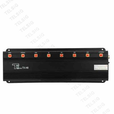 China 5 - 20 Meter Mobile Jamming Device , 8 Band Cell Phone Disruptor Jammer for sale