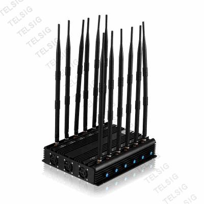 China 12 Antenna Wireless Signal Jammer For RF Frequency Adjusted Power Waterproof for sale