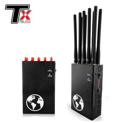 China Portable Signal Jammer 10 Antenna GPS 2g 3g 4g 5g Signal Blocker for sale
