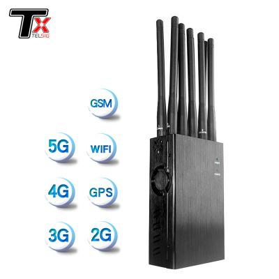 China 10 Channel Portable Cell Phone Jammer With Rechargable Lithium Battery for sale