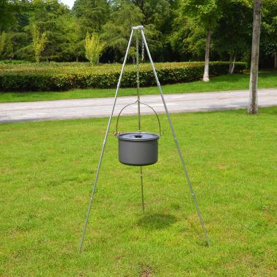 China 6 People Campfire BBQ Stove Grill Tripod Pot Hanger Picnic Fire Bracket Aluminum Alloy for sale