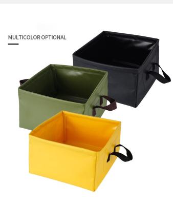 China 13L Portable Wash Basin Storage Portable Water Bags Folding Fishing Bucket for sale