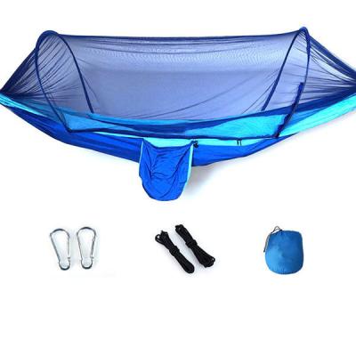 China 210T Nylon Lightweight Portable Hanging Hammock With Mosquito Net Nylon Parachute for sale