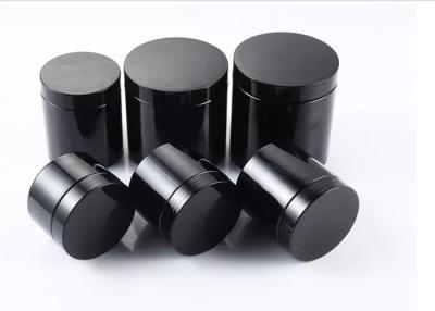 China 5ml 50ml 100ml Black Plastic Cosmetic Jars Food Grade For BB Cream Packaging for sale
