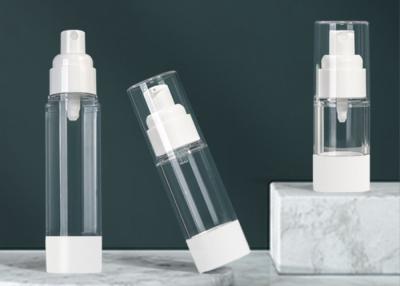 China 15ml 30ml 50ml AS Transparent Plastic Airless Bottles Silkscreening Printing for sale