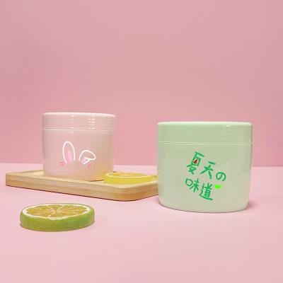 China Eco friendly Pink Green Cosmetic Jar Scrub Butter Face Cream Container 8oz à venda