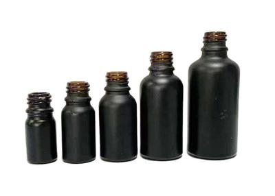 China Luxury Black Frosted Cosmetic Empty Bottles 30 Ml Glass For Foundation for sale