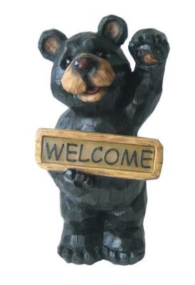 China Cute Standing Bear Welcome Solar Garden Lights Animals With White Light for sale