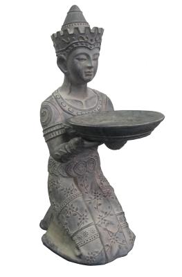 China Traditional Kneeing Statue Water Fountain Bird Bath With CE GS TUV UL for sale