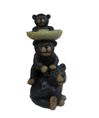 China Hand Cast Stacking Bear Resin Garden Fountains For Landscaping / Backyard for sale
