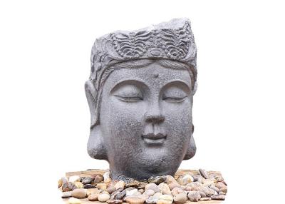 China Garden Ornaments Large Buddha Water Fountain / Buddha Face Water Fountain With Lights for sale