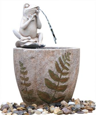 China Medium Nude Frog Resin Water Fountain / Resin Garden Water Features mini water fountain decorative water fountain for sale