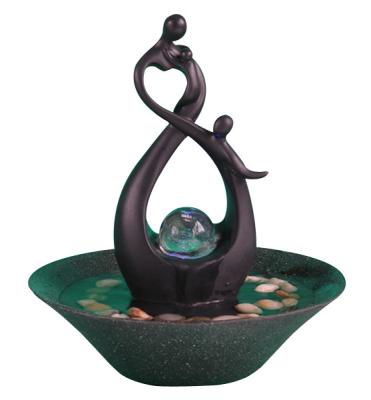 China 10' Happy Family Table Top Water Fountains Sculpture Water Fountain With Fengshui Ball for sale